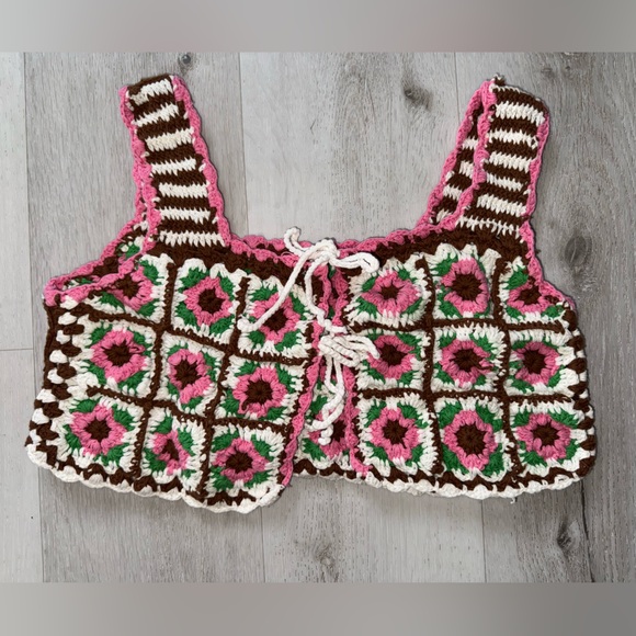 NWOT Maeve by Anthropologie Reversible crotchet crop top OS - Picture 4 of 5